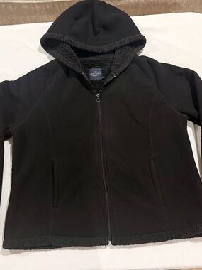 Faded Glory Black Hooded Teddy Jacket